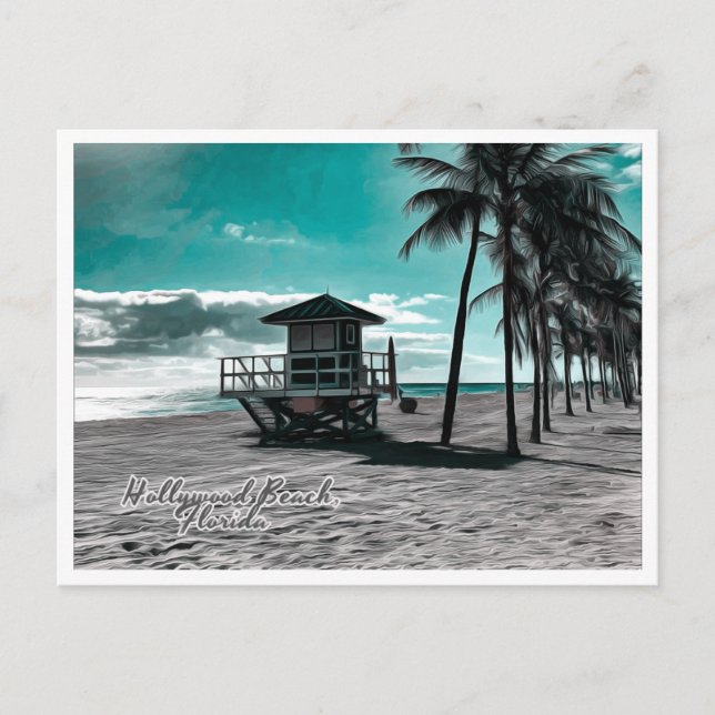 CARTÃO POSTAL HOLLYWOOD BEACH FLORIDA (Frente)