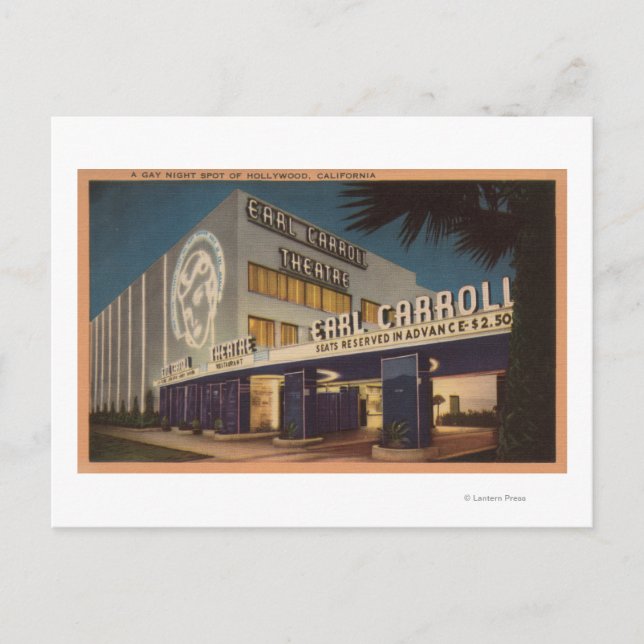 Cartão Postal Hollywood, CA - "Um ponto noturno gay" (Frente)