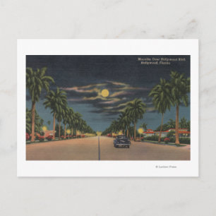 Cartão Postal Hollywood, FL - Visão Luar sobre Hollywood