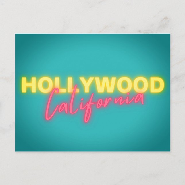 Cartão Postal Hollywood Vintage Neon Lights (Frente)