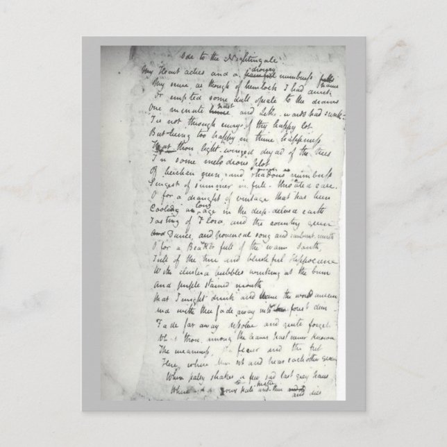 Cartão Postal Hológrafo do Ode de Keats a um Pesadelo (Frente)