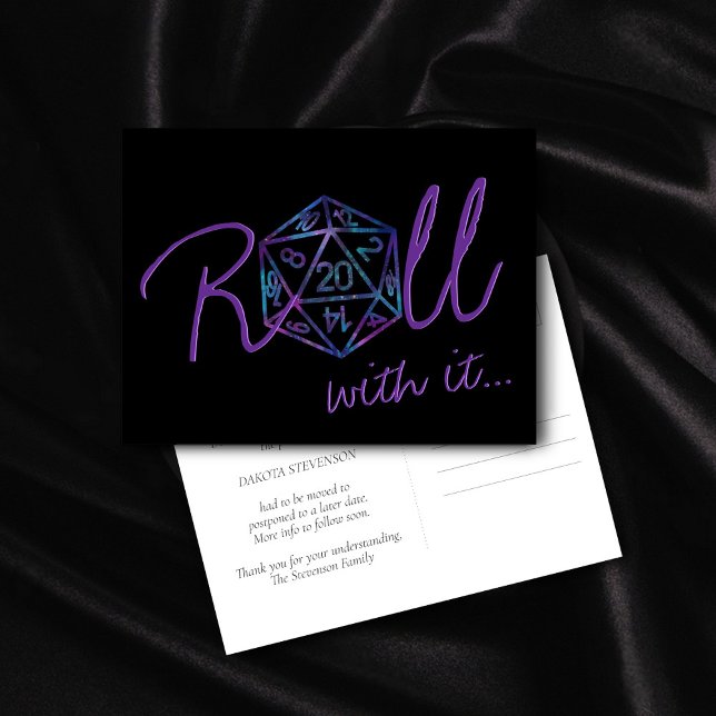 Cartão Postal Holograma D20 | Tabletop Gamer Alteração de Data P (Criador carregado)