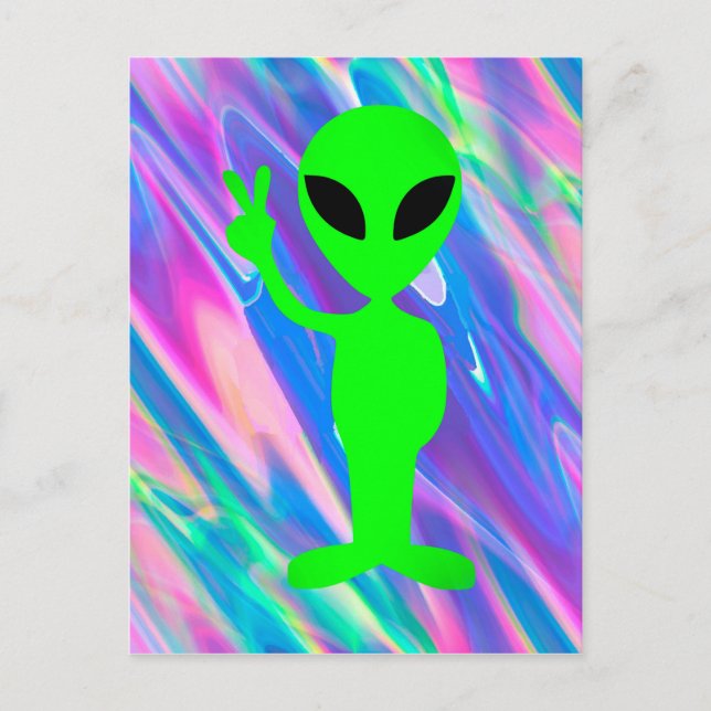 Cartão Postal holograma de alienígena (Frente)