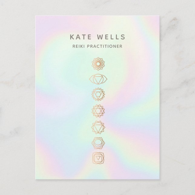 Cartão Postal Holographic Chakras Energy Healer (Frente)