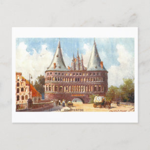 Cartão Postal Holstentor antigo em Lubeck, Alemanha