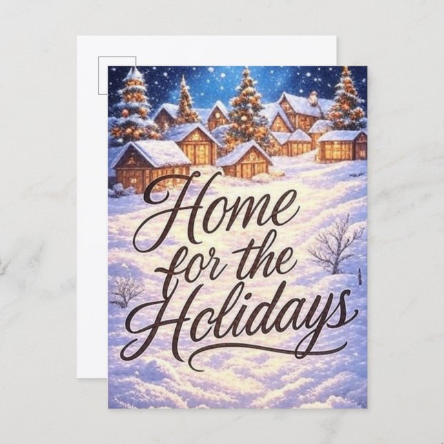 Cartão Postal 'Home for the Holidays' Postcard (Frente/Verso)