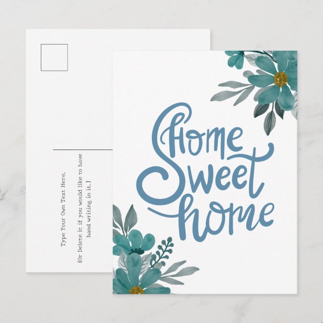 Cartão Postal Home Sweet Home Imóveis Novo Proprietário (Frente/Verso)