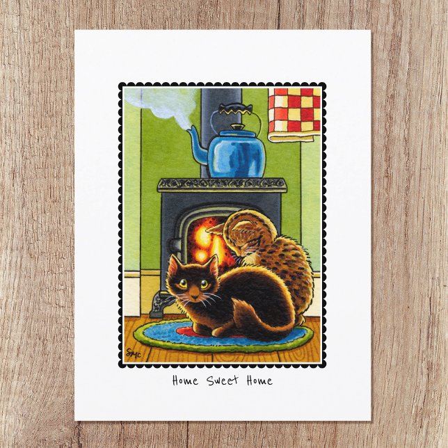 Cartão Postal 'Home Sweet Home' Moving House Cat Personalizado (Criador carregado)