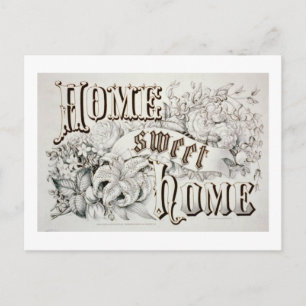 Cartão Postal Home Sweet Home Vintage Design