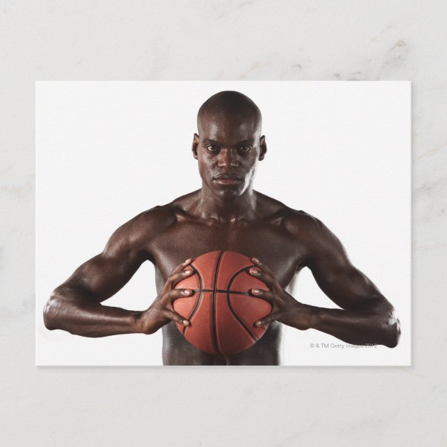 Cartão Postal Homem agarrando basquete (Frente)