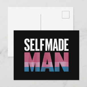 Cartão Postal Homem Autodidata Transgênero Bandeira Orgulho Tran
