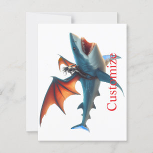 Cartão Postal Homem-Bat Andando Escarnecendo Tubarão Trovão_Cove