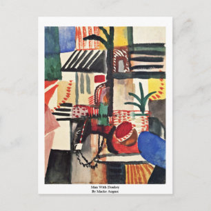 Cartão Postal Homem Com Donkey Por Macke August
