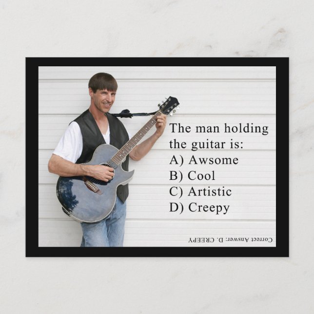 Cartão Postal homem com guitarra (Frente)