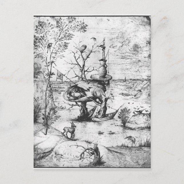 Cartão Postal Homem de Árvore por Hieronymus Bosch (Frente)