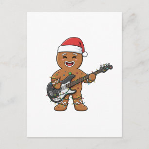 Cartão Postal Homem de Biscoito de Gengibre Guitarra Elétrica Ro