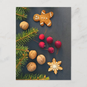 Cartão Postal Homem de biscoito de gengibre Natal