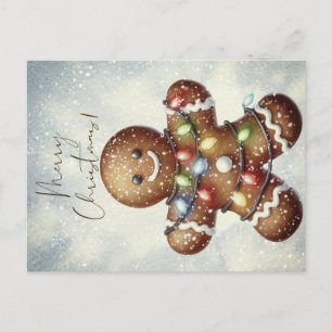 Cartão Postal Homem de Biscoito de Natal Inverno