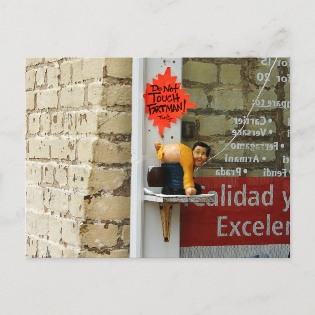 Cartão Postal Homem de Bolhas que Trisca Novidade (Frente)