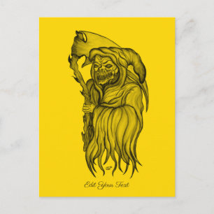 Cartão Postal Homem de Ceia - A Morte, Ceifador