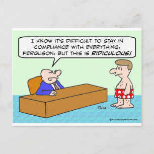 Cartão Postal Homem de cueca está fora de conformidade