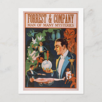Cartão Postal "Homem de Muitos Mistérios" Teatro Vintage