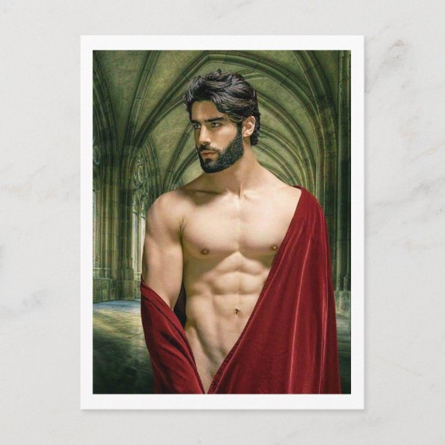 Cartão Postal Homem de Robe Vermelha   (Frente)