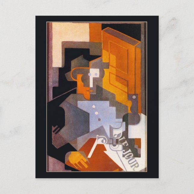 Cartão Postal Homem de Touraine por Juan Gris (Frente)