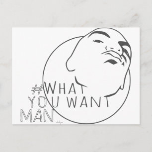 Cartão Postal homem de Yo do hashtag o que você quer (o tiro de