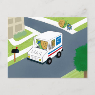 Cartão Postal Homem do Correio Engraçado Dama do Correio Obrigad