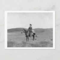 Homem em Cavalo com Fotografia do Antílope Escravo