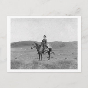 Cartão Postal Homem em Cavalo com Fotografia do Antílope Escravo