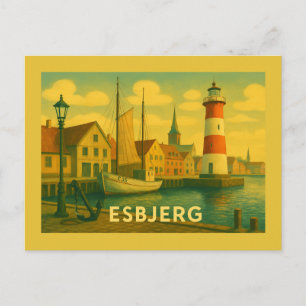 Cartão Postal Homem Encontra o Mar em Esbjerg