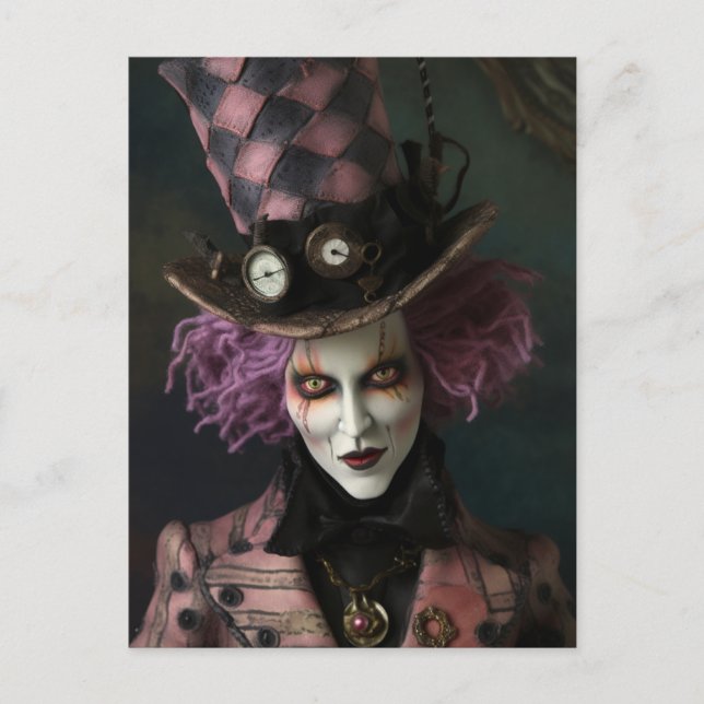 Cartão Postal Homem Louco de Fantasia Steampunk (Frente)