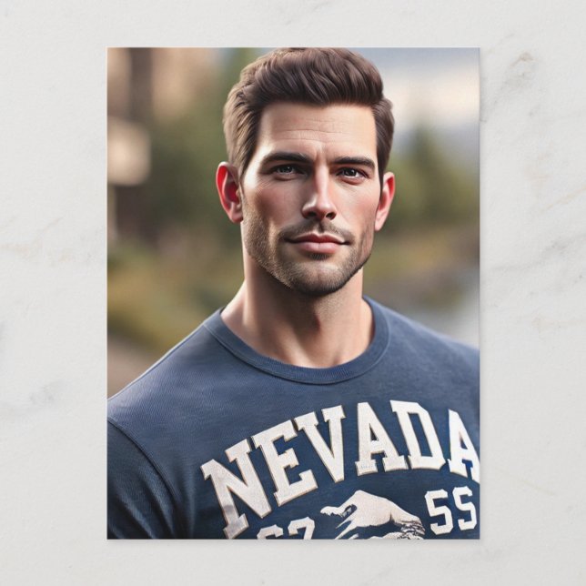 Cartão Postal Homem na camisa de Nevada (Frente)