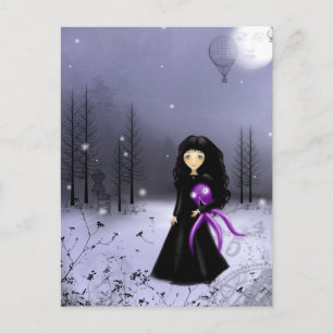 Cartão Postal homem no cartão-postal da lua