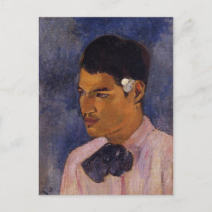 Cartão Postal "Homem novo com uma flor" - Paul Gauguin