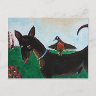 Cartão Postal Homem pequenino e Robbie Bobbie