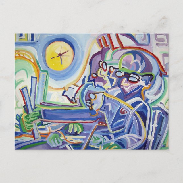 Cartão Postal Homem Sem Sono Com Régua (Frente)