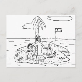 Cartão Postal Homem sozinho na ilha