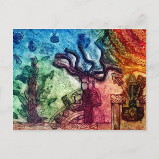 Cartão Postal Homem Tribal Dançando