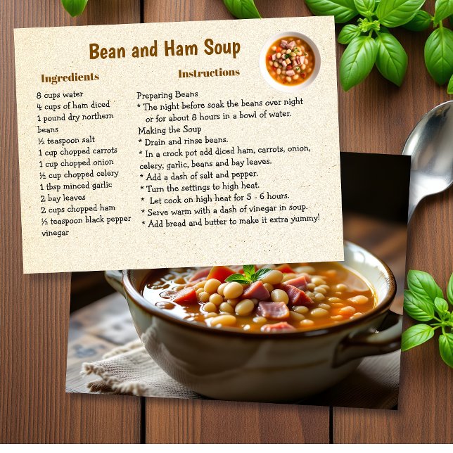Cartão Postal Homemade Ham and Bean Soup Recipe (Criador carregado)