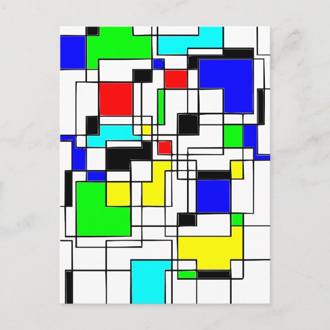 Cartão Postal Homenagem Aleatória A Mondrian (Frente)