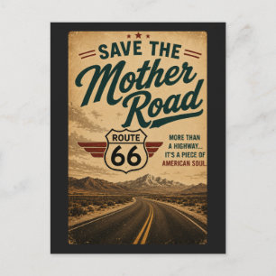 Cartão Postal Homenagem ao Espírito Americano da Rota 66