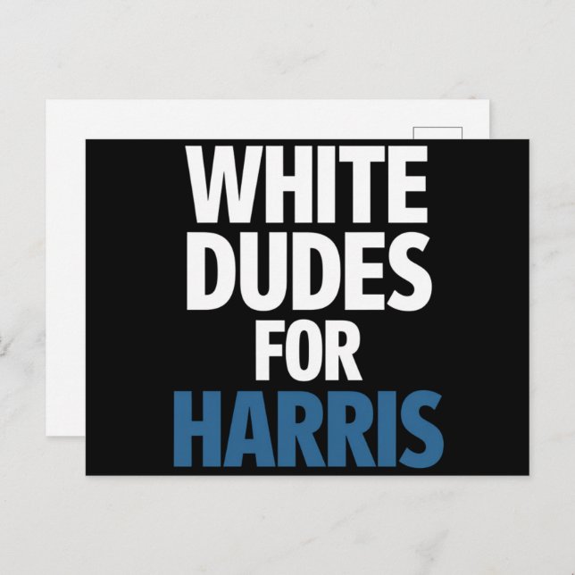 Cartão Postal Homens Brancos Para Harris Kamala Harris Eleição 2 (Frente/Verso)