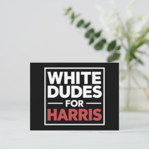 Cartão Postal Homens Brancos Para Kamala-Harris Para Presidente 