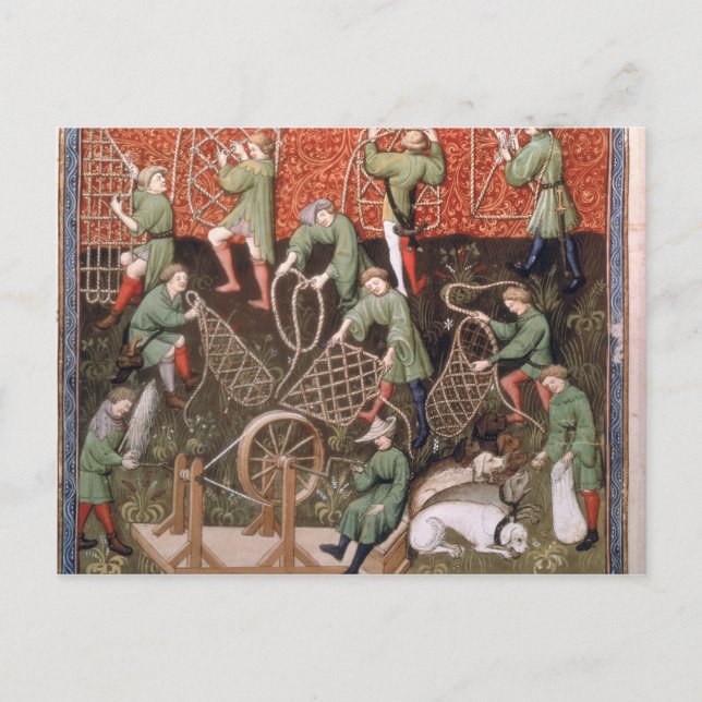 Cartão Postal Homens com redes (Frente)
