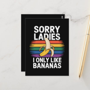 Cartão Postal Homens Desculpe Garota Eu Gosto de Bananas Engraça
