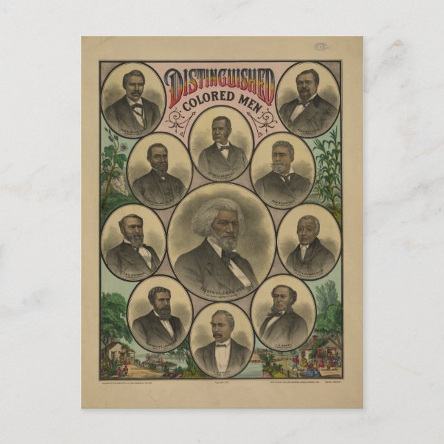 Cartão Postal Homens Distintos, Frederick Douglass 1883 (Frente)