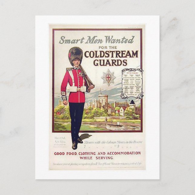 Cartão Postal Homens Inteligentes Britânicos Queriam a Coldstrea (Frente)